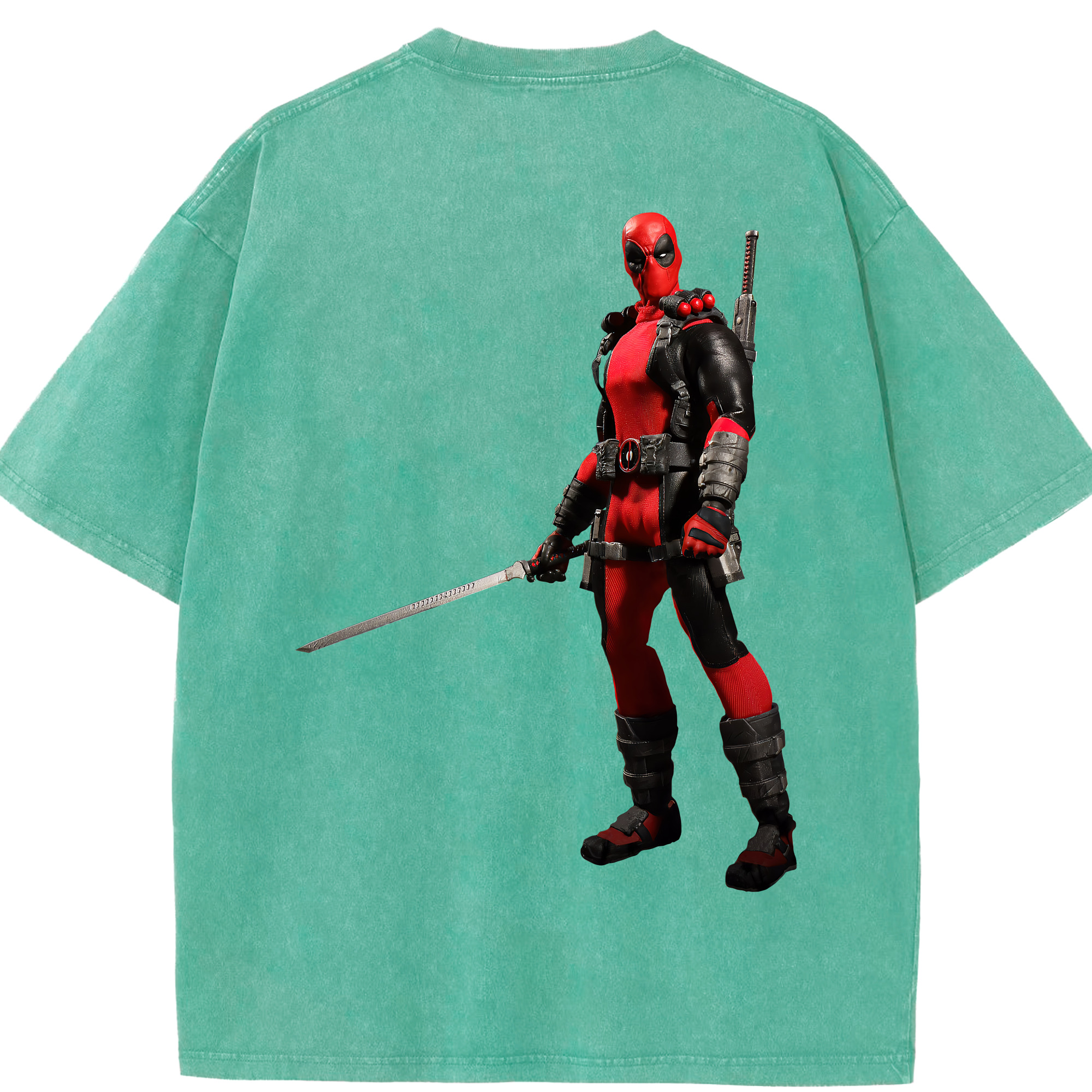 （画像用） Deadpool デッドプール 綿100% ヴィンテージ風 半袖Tシャツ（背面プリント）